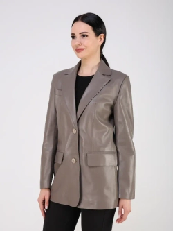 Кожаная куртка демисезонная блейзер