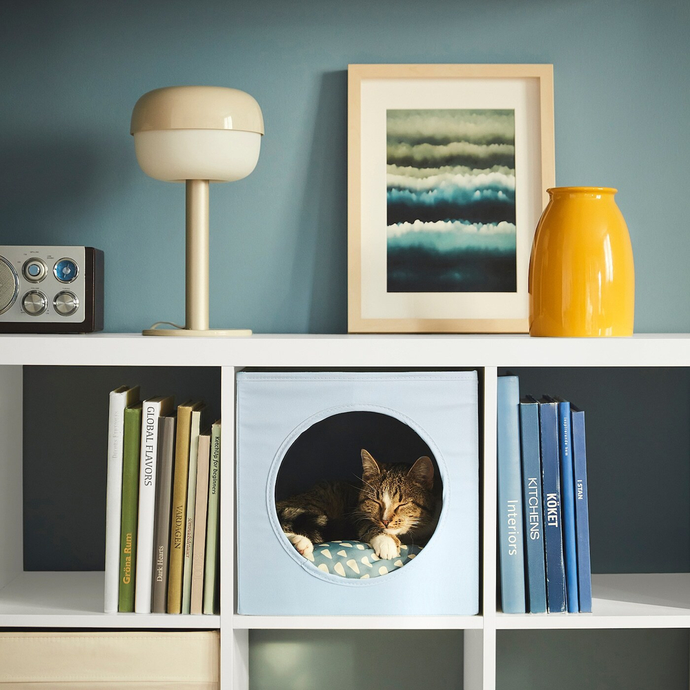 IKEA UTSÅDD  (ИКЕА УТСÅДД)  -  Домик для кошки, серо-голубой, 33x38x33 см
