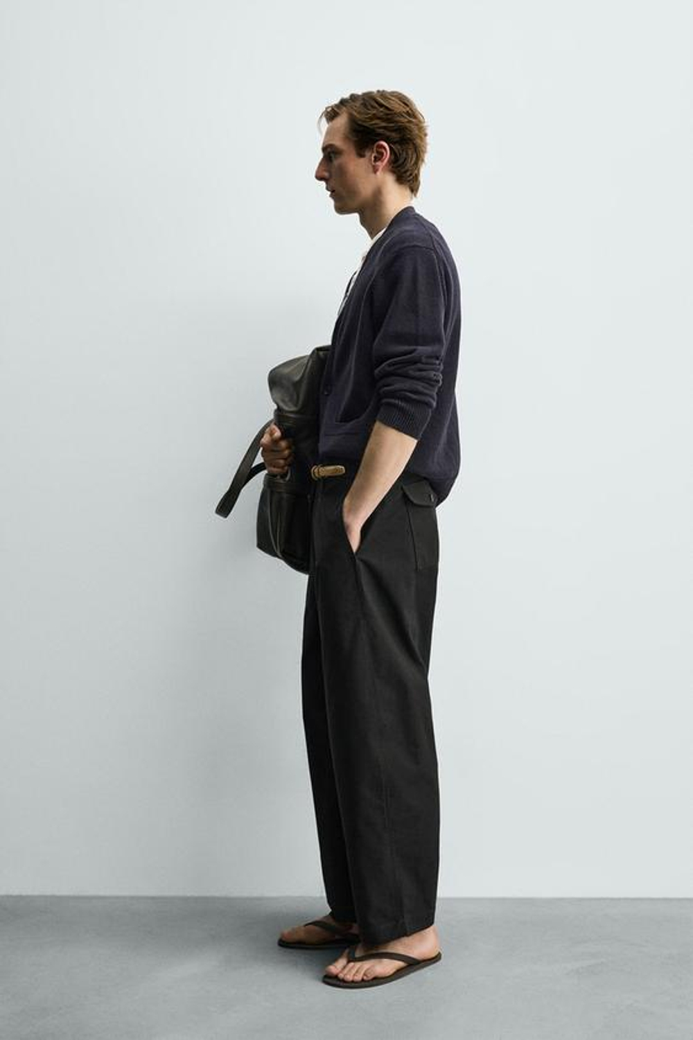 ZARA БРЮКИ BALLOON FIT, ЧЕРНЫЙ