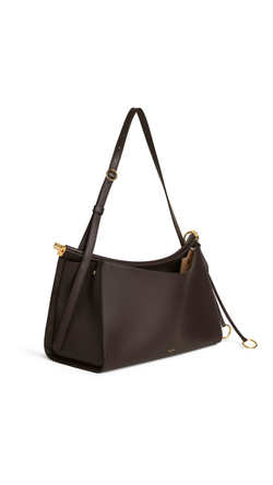 ALAÏA СУМКА LE CLICK POCKET 35 ИЗ ТЕЛЯЧЬЕЙ КОЖИ, ТЕМНО-КОРИЧНЕВЫЙ