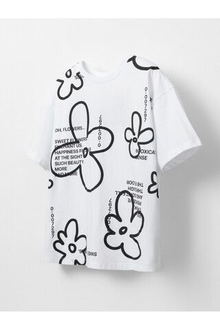 фуфайка  КБ 302923/белый(цветы)