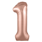 Шар фольгированный Цифра 1 101 см (Розовое Золото)