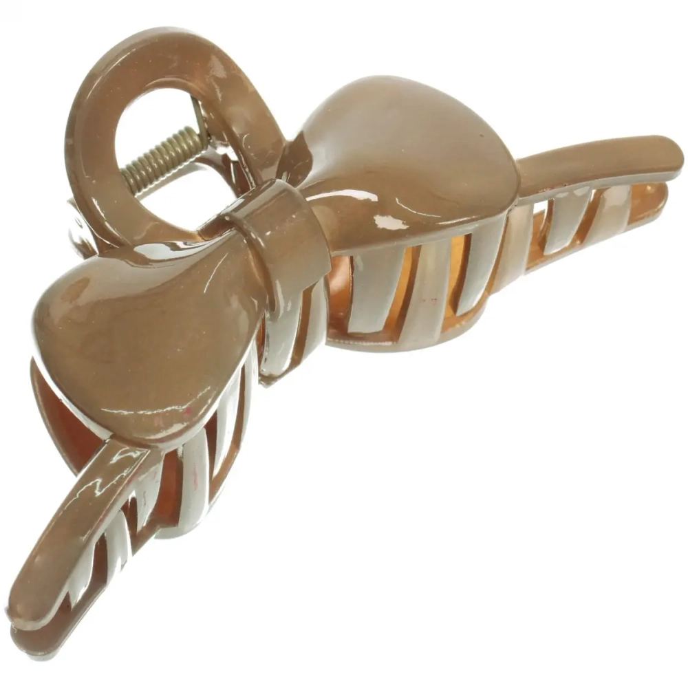 Заколка-краб для волос на блистере «Magic Gloss», бантик, микс 6 цветов, 11см