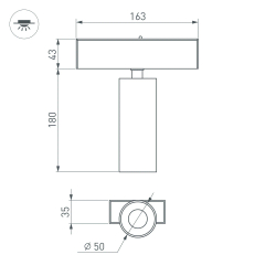 Светильник MAG-SPOT-45-R65-18W Warm3000 (BK, 36 deg, 24V) (Arlight, IP20 Металл, 5 лет) 033087