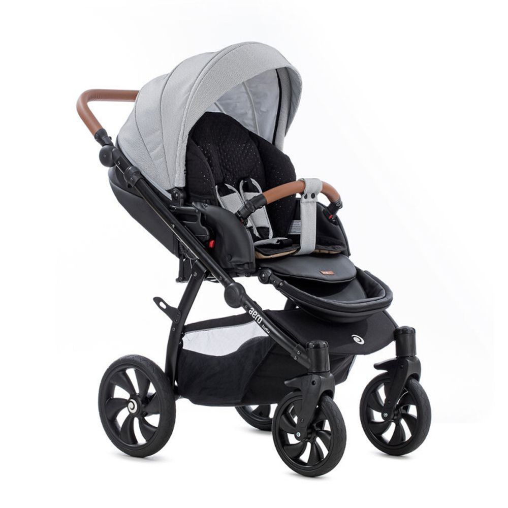 Детская коляска Tutis Aero 2 в 1 New 2019 №112 (черный-серый) кожа