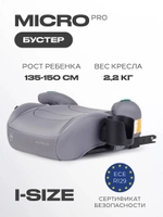 Автокресло бустер Rant Micro Pro Isofix группа 3 (22-36кг) Grey
