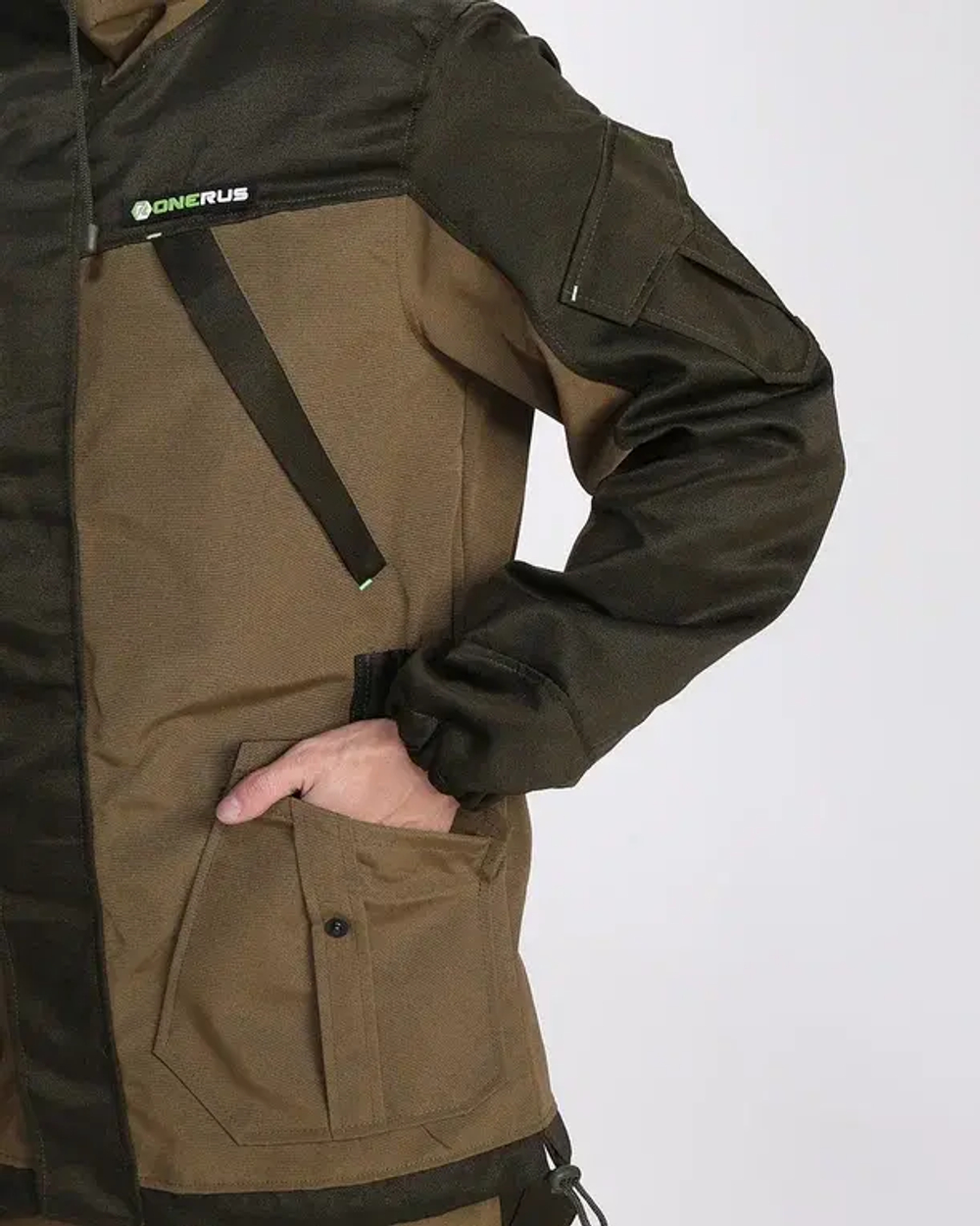 Костюм OneRus "Горный" на молнии (Брезент/Гретта), Хаки
