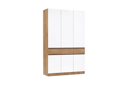 Шкаф 3-х створчатый Роджина дуб крафт / белый глянец