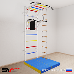 Шведская стенка Sv Sport 5424 (Турник рукоход/Брусья/Лестница/Мат 1м)