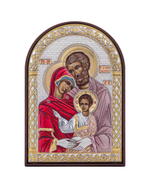 Св. Семейство, икона арочная, пластик коричневый, эмаль 48x68
