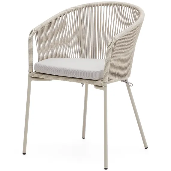 Стул Yanet с синтетической веревкой цвета экрю