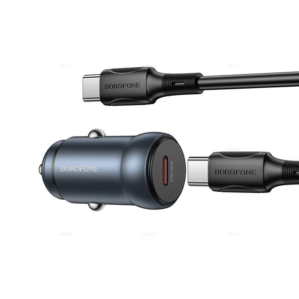 Автомобильное зарядное устройство Для Type-C Borofone PD30W BZ32 (metal gray)