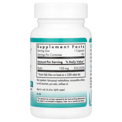 Nutricology, Biotin Blast®, 100 мг, 90 вегетарианских капсул