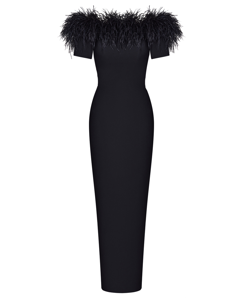 Платье макси из крепа с бахромой