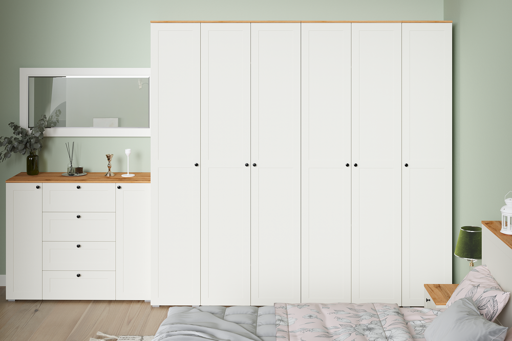 Остин Спальня 1 белый/дуб золотой