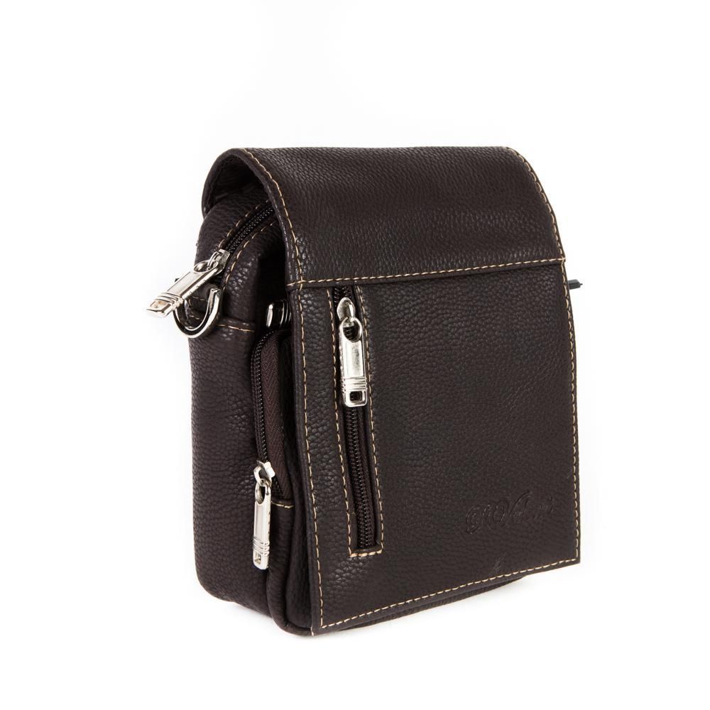 Мужская небольшая наплечная коричневая сумка-планшет из искусственной кожи Paulo Valenti TK-A33