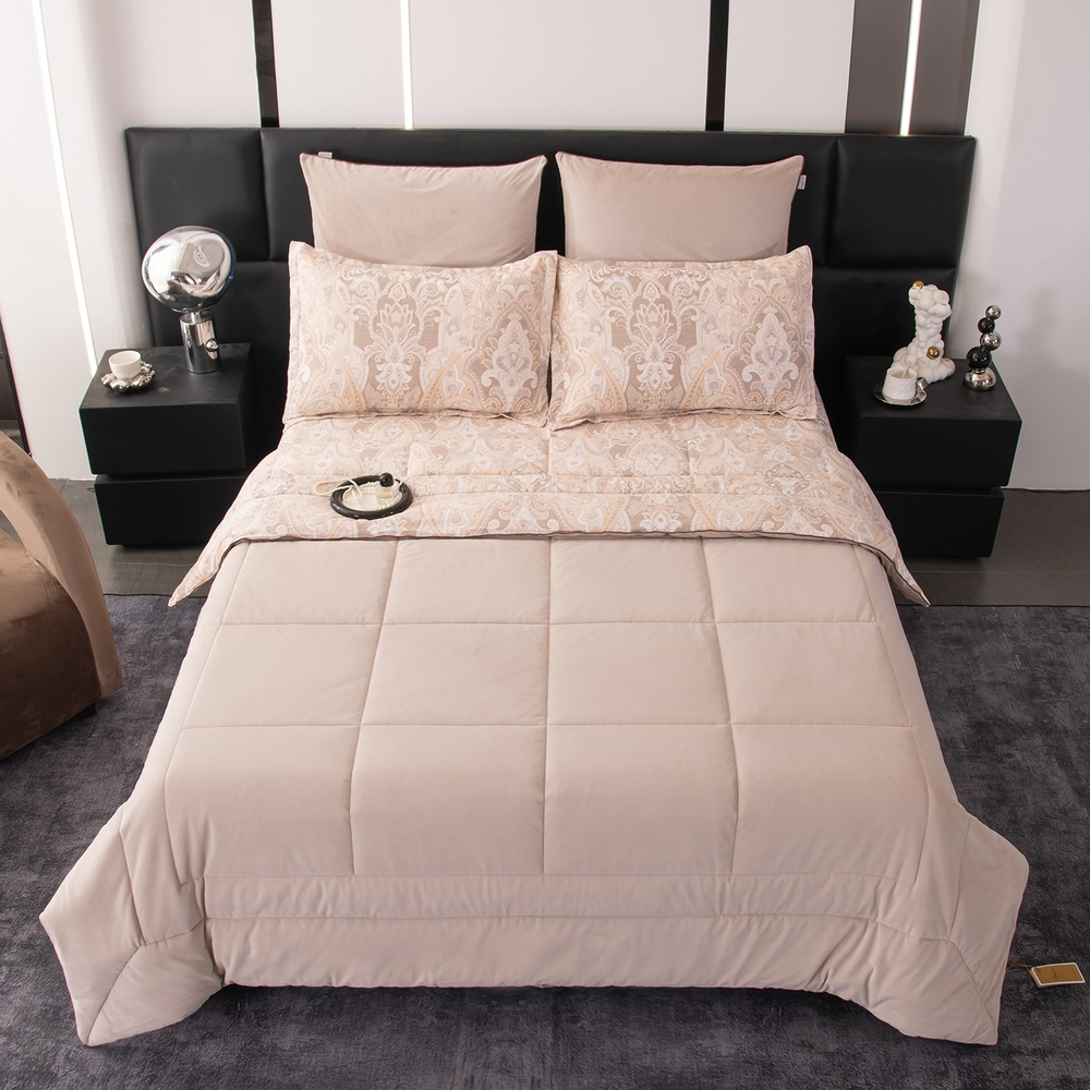 Комплект постельного белья на резинке Сатин Velouria Luxe с Одеялом VLR003