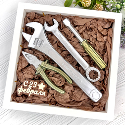 Шоколадные инструменты 2D с надписью