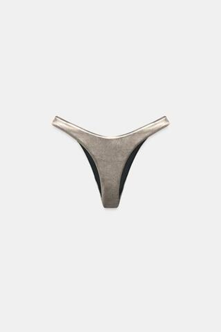 ZARA ПЛАВКИ-БИКИНИ МЕТАЛЛИК, ТЕМНОЕ СЕРЕБРО