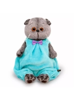 Мягкая игрушка Кот Басик в комбинезоне 19 см Ks19-199