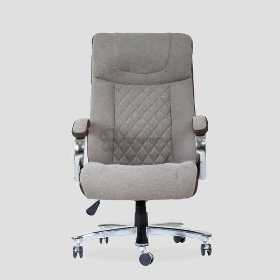 Кресло Barneo K-306 BIG SIZE XXL для руководителя коричневая ткань