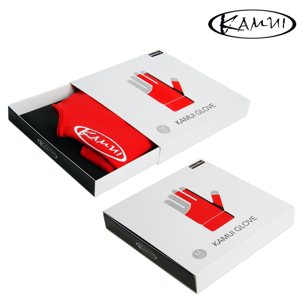 Перчатка для бильярда "Kamui QuickDry" красная/черная левая XS