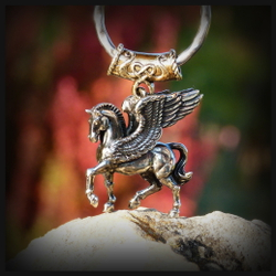 Брелок для ключей "Пегас" , мельхиор