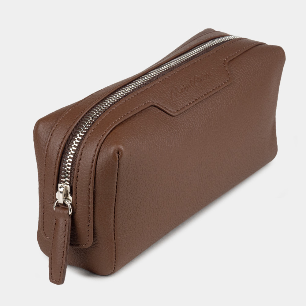 Несессер Tube из кожи теленка цвета шоколад