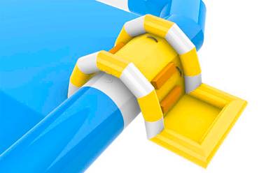 Надувная лестница для бассейна из ПВХ с бассейном, жёлтый, 1.82*1.1*0.87 м