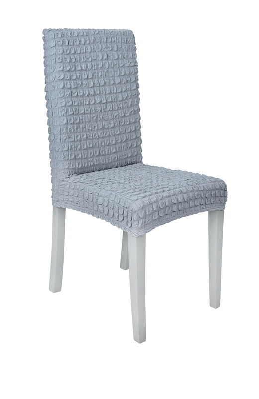 Чехол на стул без оборки со спинкой, цвет Серый