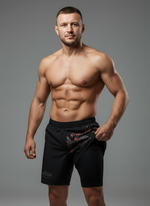 Шорты двойные тренировочные LEGENDA Герб черные