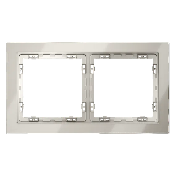 Рамка стеклянная VOLTUM S70 на 2 поста, (кашемир, стекло) vls110203