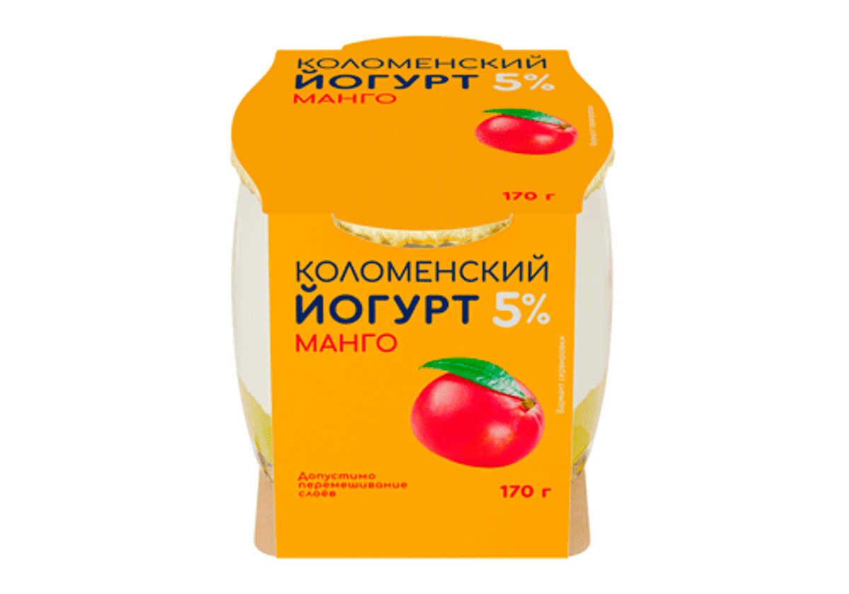 Йогурт со вкусом манго "Коломенский", 170г