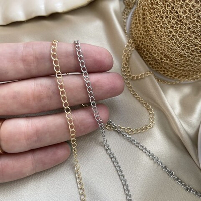 1627-з Цепь "Лиссабон" 3мм, позолота