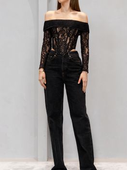 Кружевной топ с открытыми плечами