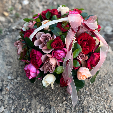 🌸 Розовый сад — корзина ароматных роз — 8 марта у Феи