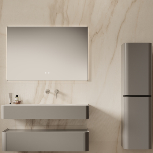 Тумба под раковину Vincea Caprise 1200 подвесная, 1 выкатной ящик soft close, светло-серый матовый