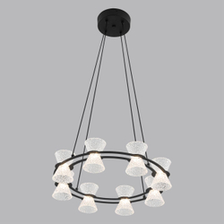 8341/28L LEDIO LN26 228 черный/прозрачный металл/акрил Люстра подвесная LED 28W 3000K 220V VINORA