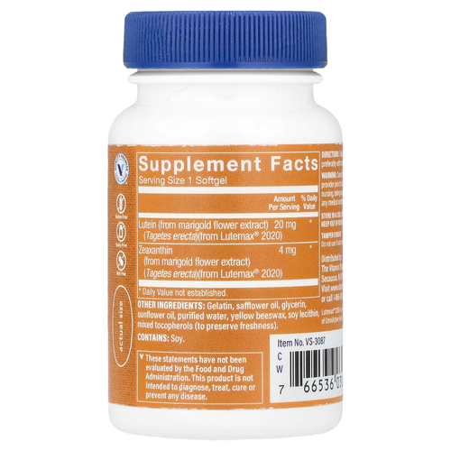 The Vitamin Shoppe, лютеин, 20 мг, 60 капсул