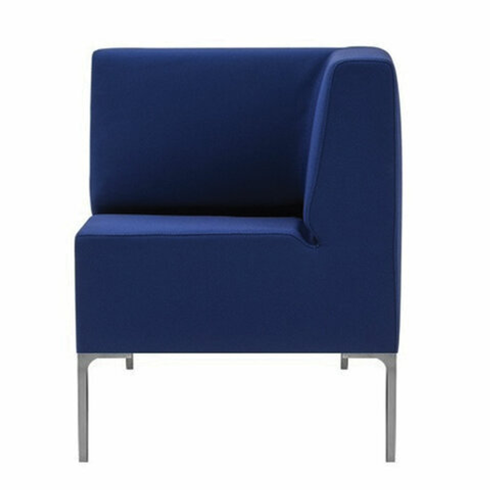 Кресло мягкое угловое "Хост" М-43, 620х620х780, без подлокотников, экокожа, темно-синее