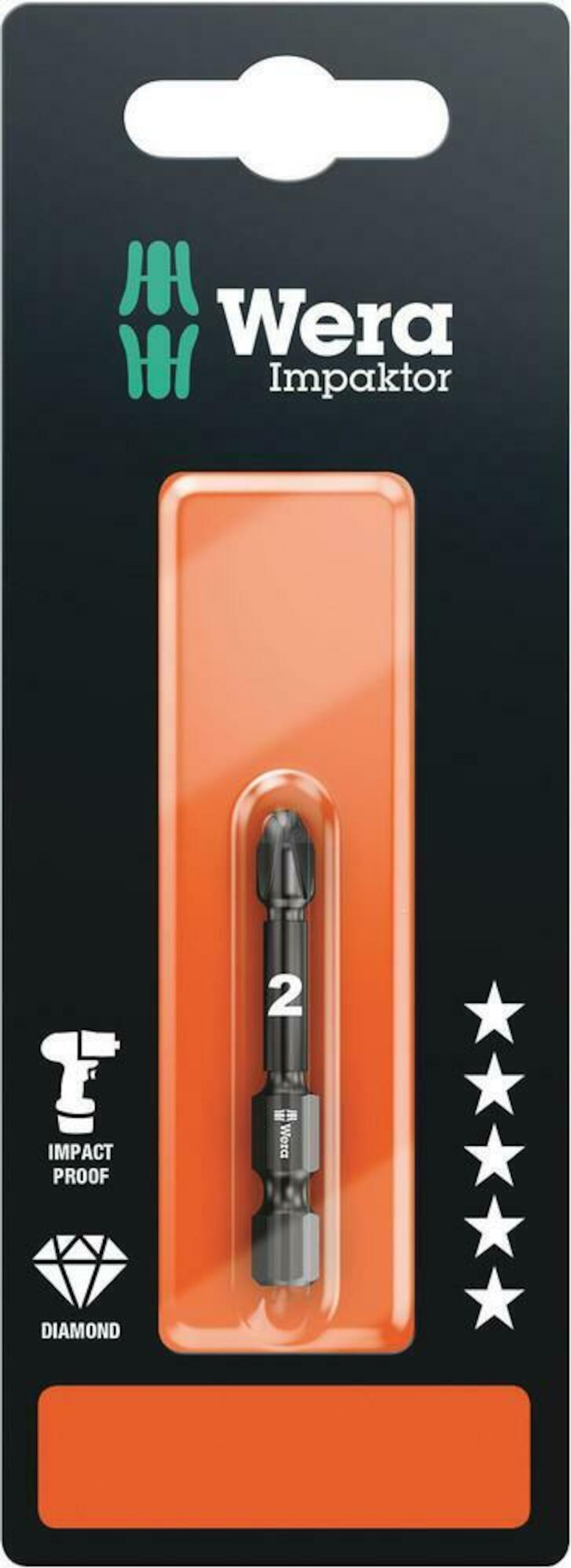 Бита ударная крестовая Pozidriv 855/4 IMP DC SB 2x50 мм WERA 05073961001