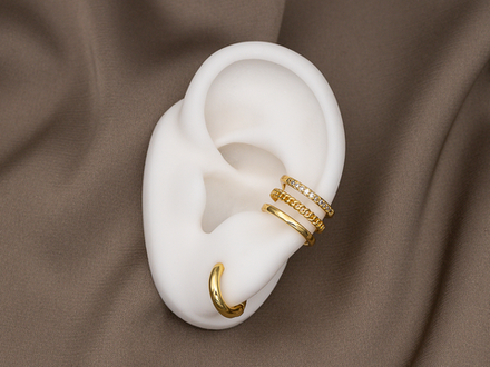 Кафф тройной со стразами и цепью (уценка)