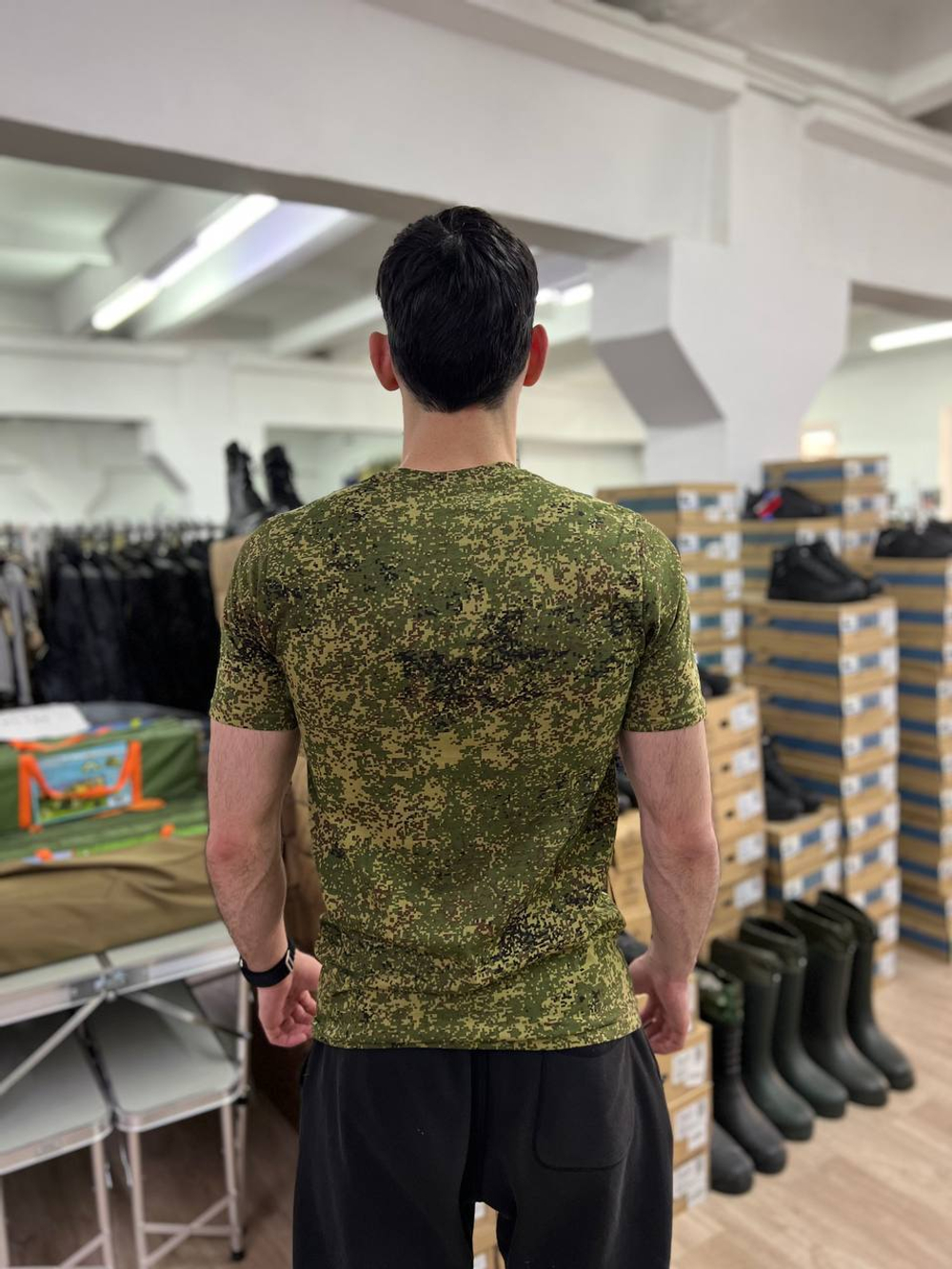 Футболка хлопковая / зелёный пиксель