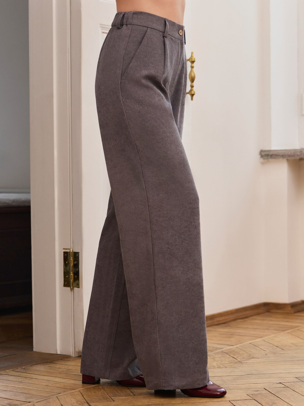 Брюки палаццо вельветовые