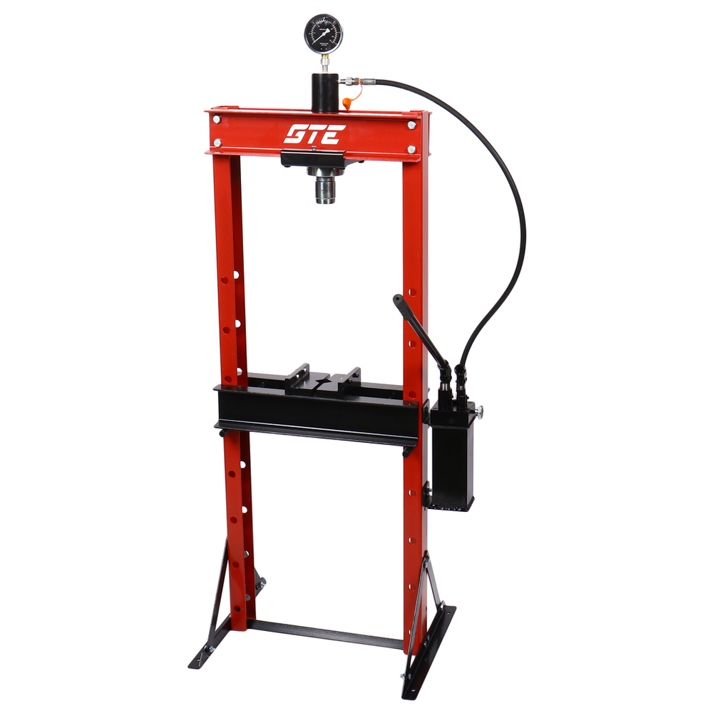 GTE-HPR13020D - Пресс гидравлический 20т напольный с ручным приводом GTE - Гидравлический напольный пресс GTE с ручным приводом GTE-HPR13020D обеспечивает усилие прижима 20 тонн. Используется в автосервисах, СТО и производстве для запрессовки деталей различных размеров, выпрессовки втулок, снятия и установки подшипников, гибки металла.



Характеристики:

Усилие: 20 т
Ширина рабочего стола: 500 мм
Глубина рабочего стола: 120 мм
Максимальный подъем станины: 1110 мм
Гидравлический ход: 145 мм
Привод насоса: ручной
Расход воздуха без нагрузки: 0,7 л/мин
Расход воздуха с нагрузкой: 0,38 л/мин
Тип: напольный
Двухштоковый




Особенности:

Жидкостный манометр, защищенный от гидроудара, упрощает контроль за развиваемым усилием.
Жесткая и прочная сварная рама обеспечивает долговечность оборудования даже при интенсивной эксплуатации.
Н-образное основание гарантирует устойчивость в процессе эксплуатации.