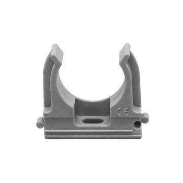 Клипса для гофротрубы серая 32мм