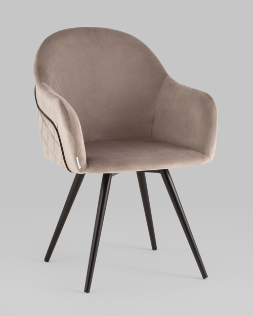 Стул вращающийся Новел велюр серо-коричневый