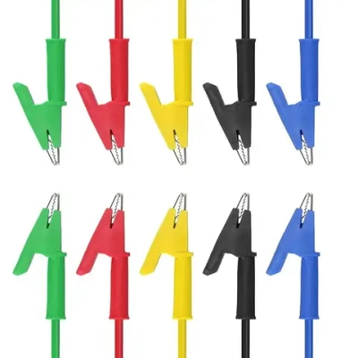 5 шт. двусторонних зажимов типа крокодил, кабель для измерительных проводов 15 А с изоляционными зажимами