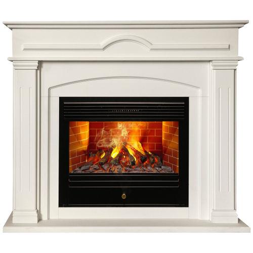 Электрокамин RealFlame Mirra 26 WT пастельно-белый с очагом 3D Novara