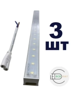линейный LED светильник T5 пластик 4W тёпл. 3шт